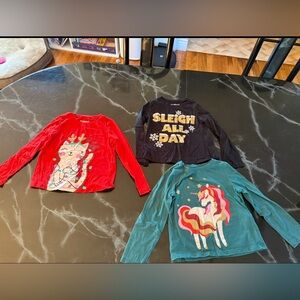 4-5T Colorful holiday Long Sleeve Graphic Tees